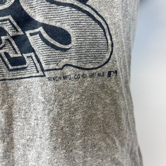 Minnesota Twins 1987 World Series T Shirt Vtg 80s MLB Trench Made USA Grey M - Picture 3 of 7